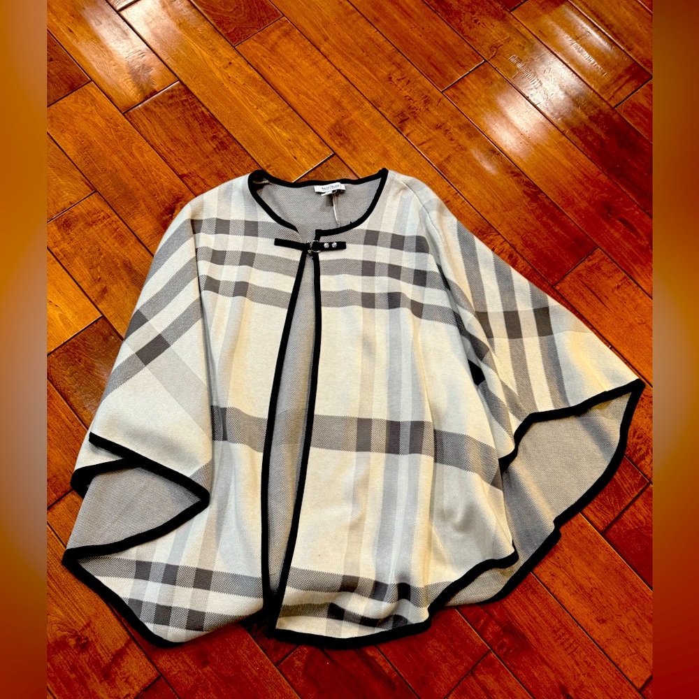 Burberry Plaid Cape with Black Trim